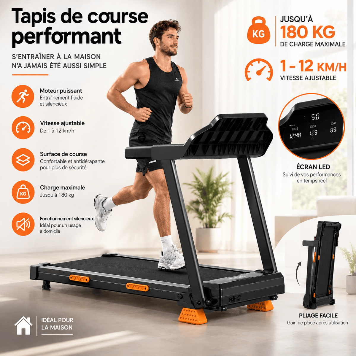 Tapis de course inclinable Sommet caractéristiques