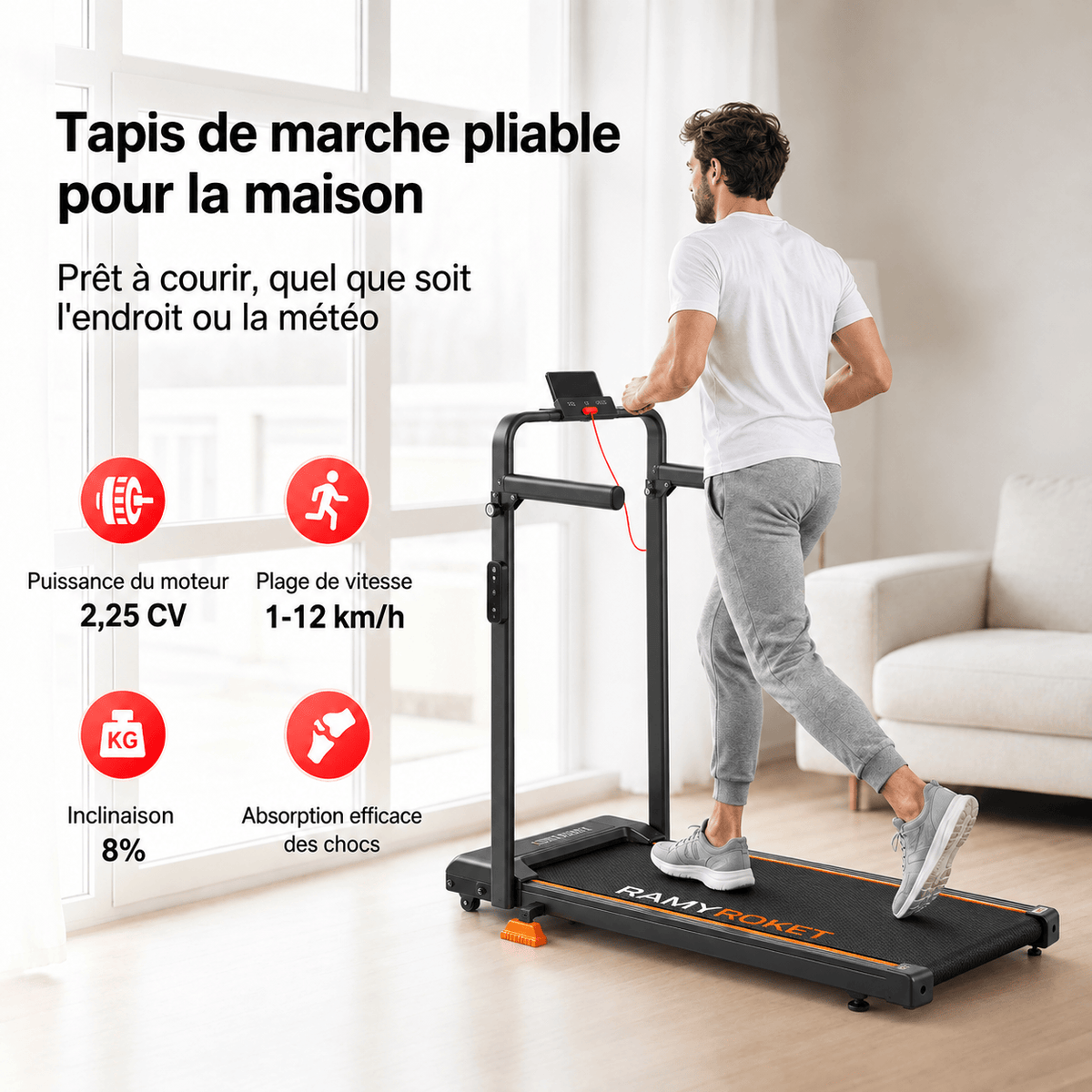 Tapis de marche pliable Bien être